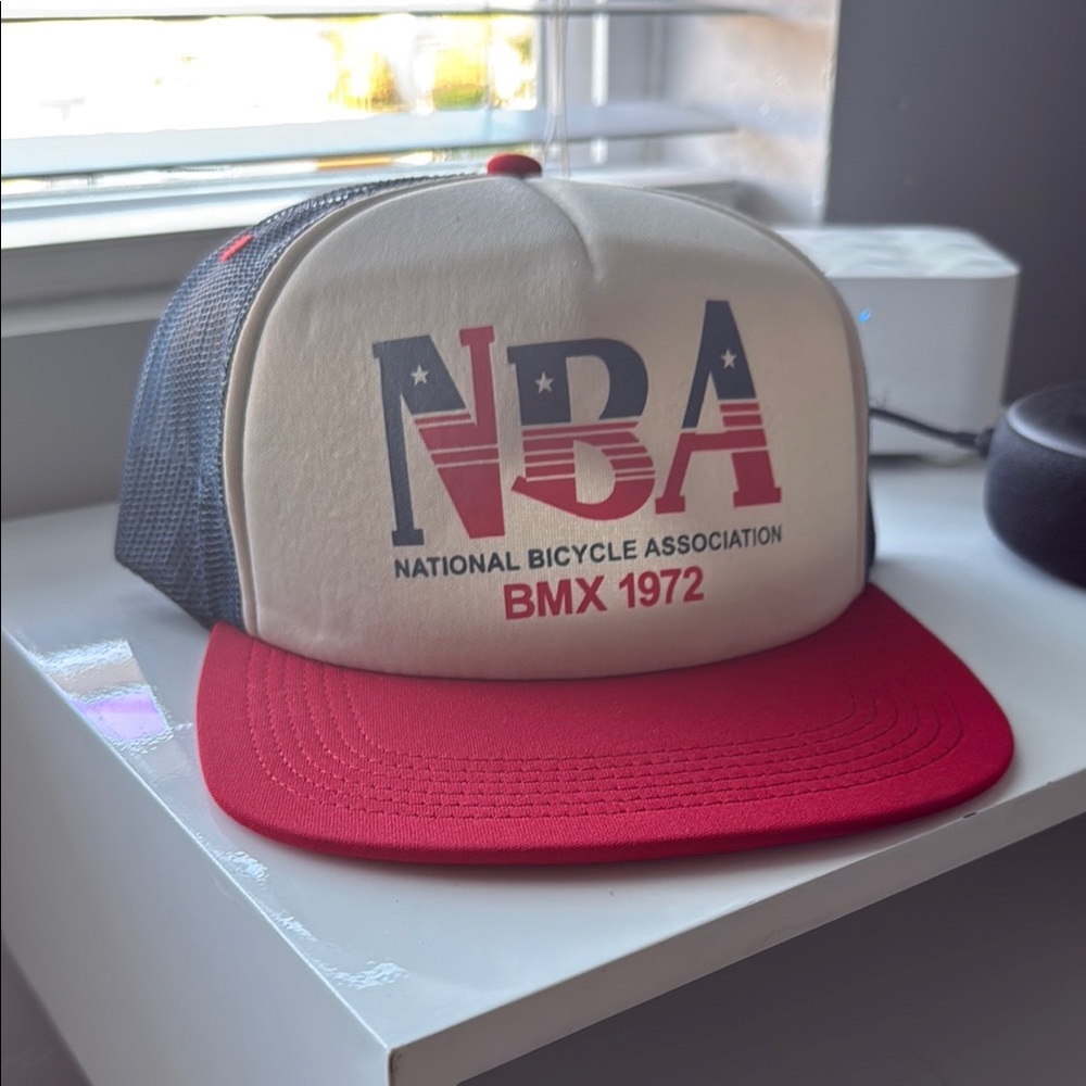 NWOT- Fasthouse NBA “National Bicycle Association” hat. red/wht/blu never worn.